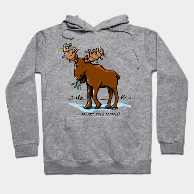 Merry Kiss Moose! Hoodie by ElephantShoe